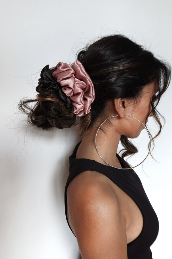 Dusty Pink Silk Scrunchie | Set of 2